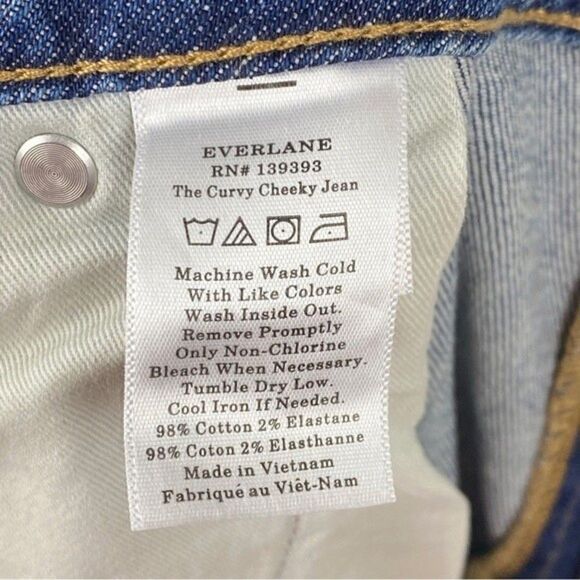Everlane Plus Curvy Cheeky Straight Leg High Rise Jeans Raw Hem Size 35 NWOT - Picture 11 of 11